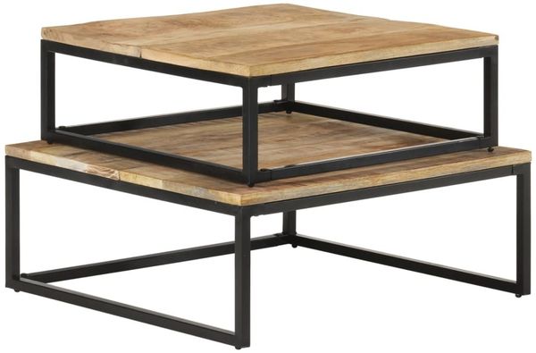 Couchtische, Sofatische 2-Stk. Mango Massivholz
