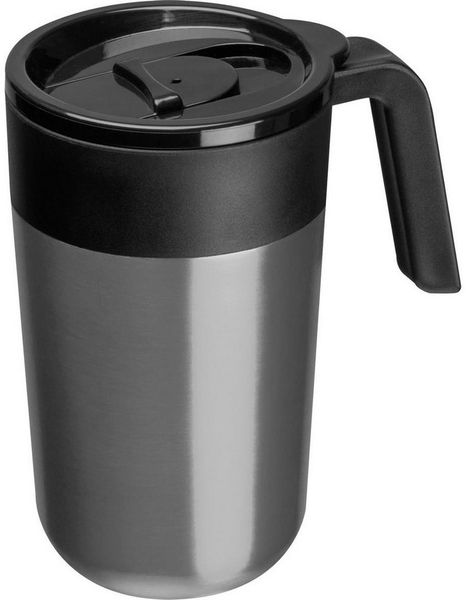 Macma Becher Doppelwandiger Trinkbecher aus Edelstahl / 400ml / Farbe: silbergrau