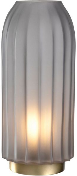 LEONARDO LED Dekolicht Silenzio, aus grauem Glas mit goldenem Sockel