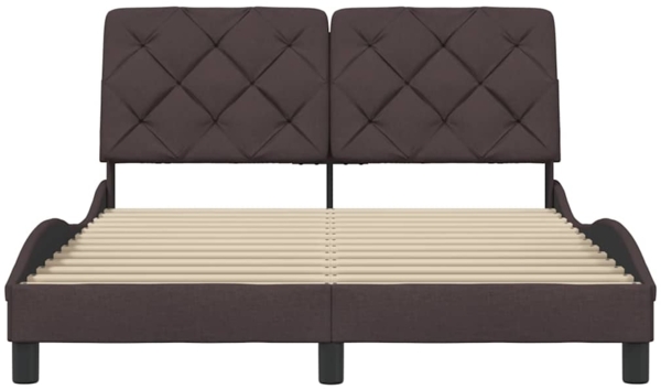 vidaXL Bettgestell ohne Matratze Dunkelbraun 140x200 cm Stoff 3310604 Bild 4
