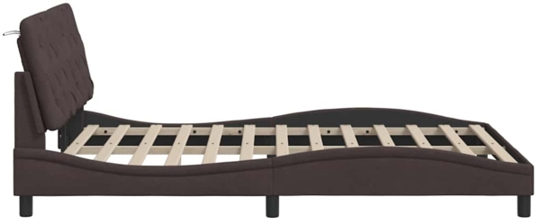 vidaXL Bettgestell ohne Matratze Dunkelbraun 140x200 cm Stoff 3310604 Bild 7