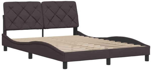 vidaXL Bettgestell ohne Matratze Dunkelbraun 140x200 cm Stoff 3310604 Bild 3