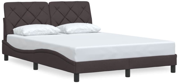 vidaXL Bettgestell ohne Matratze Dunkelbraun 140x200 cm Stoff 3310604 Bild 2