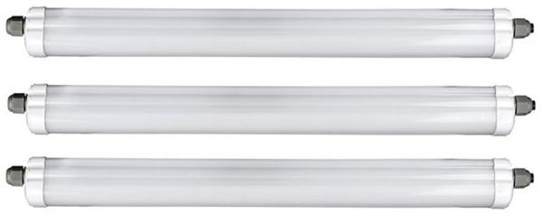 3er Set LED Wannenlampe, 5760 lm, 6500K kaltweiß, L 150 cm