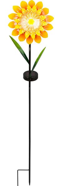 Solar Blumenstecker Metall ca. 19 x 12,5 x 93 cm 6 LED warmweiß IP44 inkl Akku 6er Pack – dekorative Gartenbeleuchtung für Beet und Außenbereich