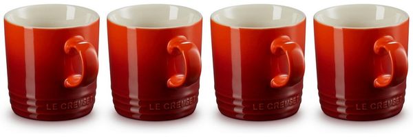 Le Creuset Becher 350 ml 4er-Set Kirschrot