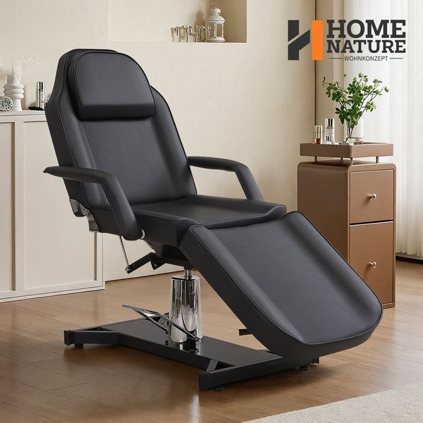 HOME NATURE WOHNKONZEPT Kosmetikliege hydraulisch, klappbare 3-Zonen Massageliege, Tattoo Liege 182x81x64 cm, Schwarz