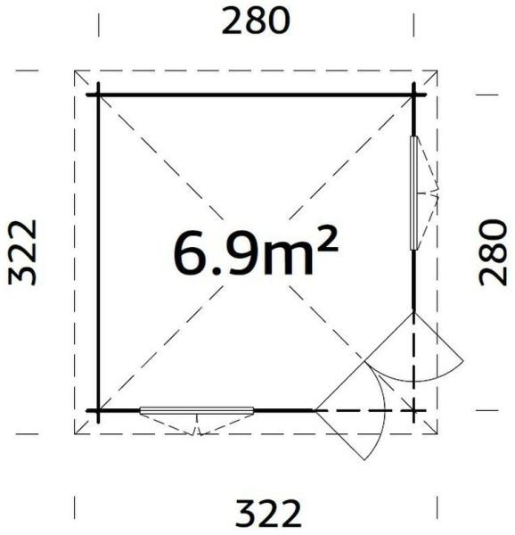 Palmako Holz Pavillon Melanie, 6,9 m², transparent tauchgrundiert Bild 2