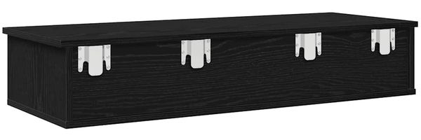 vidaXL Wandregal mit Schubladen Schwarz 100x37,5x19 cm Holzwerkstoff 859960 Bild 6