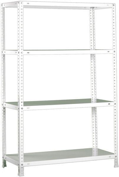 Simonrack Schwerlastregal, Lagerregal, 150x90x30 Metallregal, Kellerregal, Biegestelle 75 kg, 4 Fachböden, Weiss - Advantage