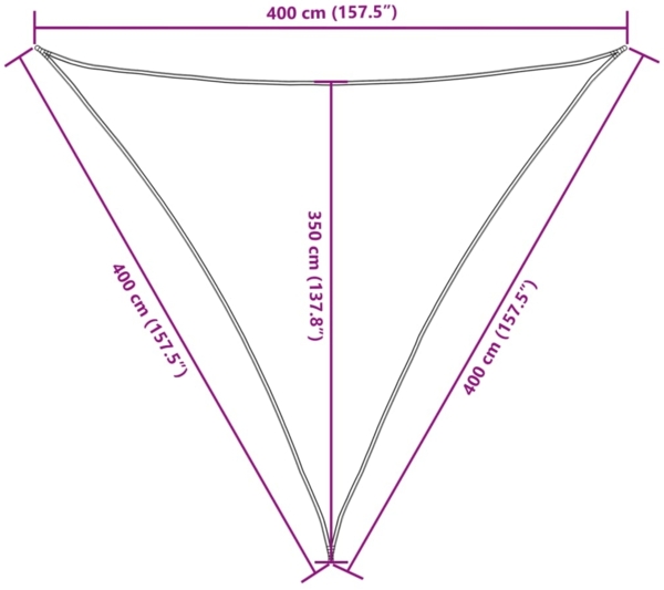 vidaXL Sonnensegel Oxford-Gewebe Dreieckig 4x4x4 m Braun 135836 Bild 10