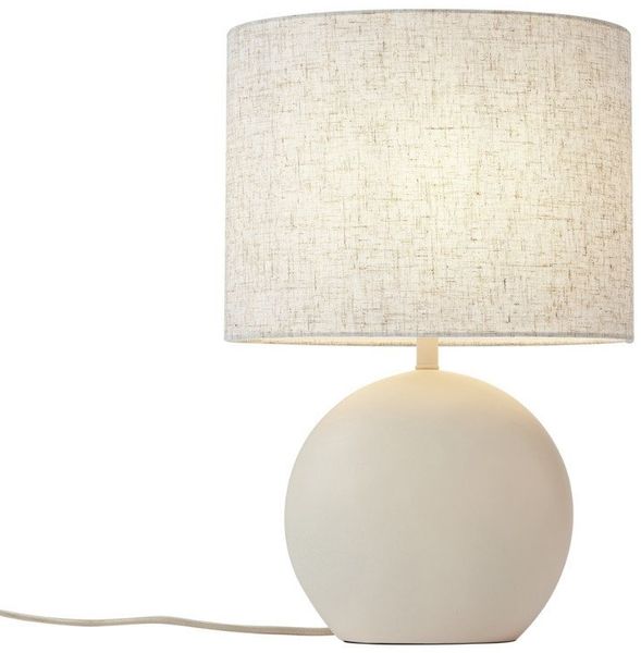 Qazqa Tischleuchte Timo, ohne Leuchtmittel, E27, Beige, Japandi, Kunststoff, 1-flammig