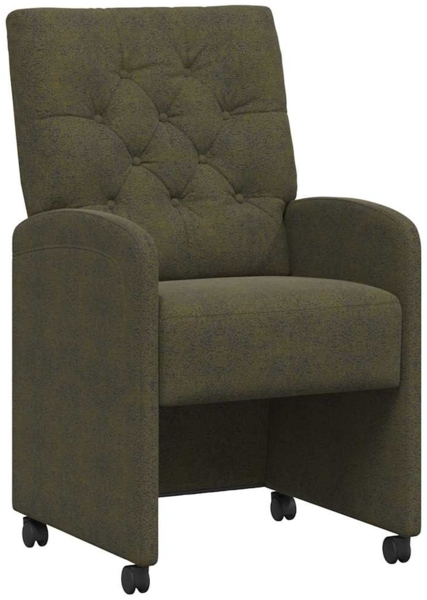 vidaXL Esszimmerstühle mit Rollen 2 pcs Armeegrün 58 x 67 x 97 cm 42017864