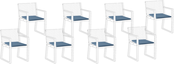 Gartenstuhlkissen 8er Set SASSARI PREMIUM 46 x 46 cm Blau Bild 4