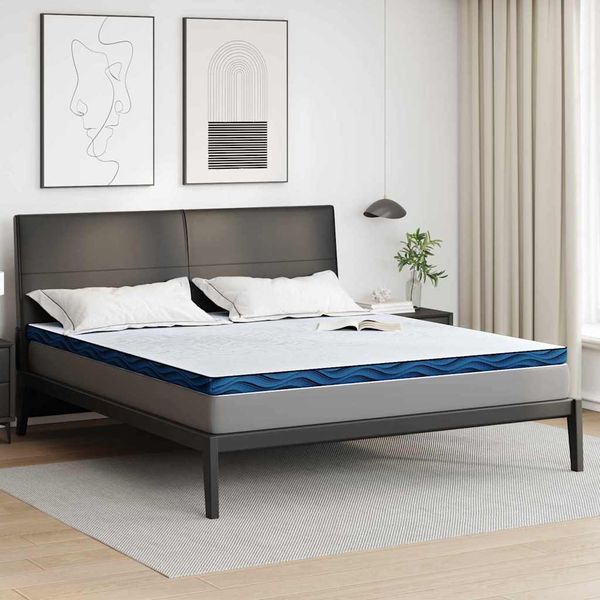 vidaXL Matratzenauflage, Jacquard-Stoff weiß, Höhe 8 cm, 200x200 cm