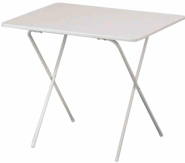 Campingtisch >Scherentisch< in weiß, Stahl pulverbeschichtet - 80x63x60 (BxHxT)