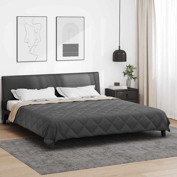 vidaXL Sommerdecke Anthrazit und Taupe 220 x 200 cm Mikrofaser 42025424