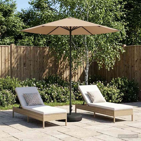 vidaXL Garten-Schirm mit Fuß 230 x 230 cm Polyester Rechtwinklig Taupe 42036214