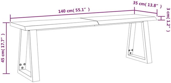 vidaXL 3-tlg. Essgruppe Baumkante Massivholz Akazie 3157525 Bild 12