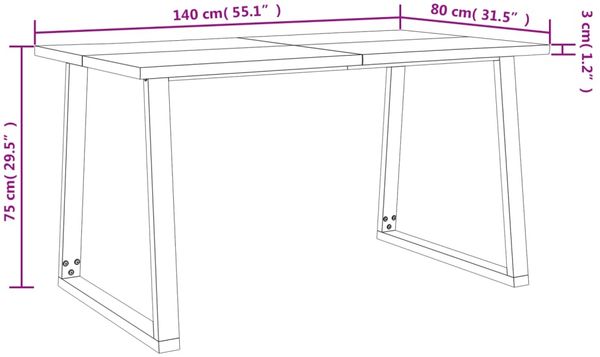 vidaXL 3-tlg. Essgruppe Baumkante Massivholz Akazie 3157525 Bild 11