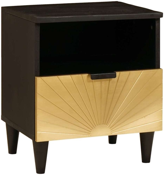 vidaXL Nachttisch 2 pcs Schwarz und Gold 40 x 33 x 46 cm 4017835