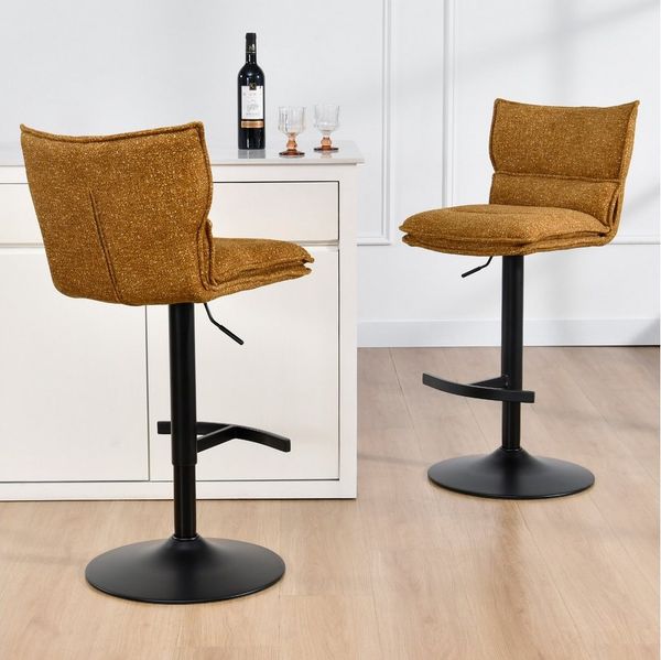 Duhome Barhocker (5501A1), 2er Set, Barstuhl Drehbar aus Bouclé