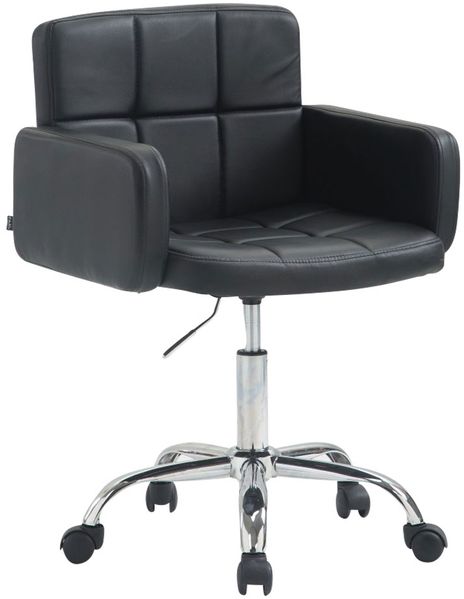 Arbeitshocker ZÜRICH - 60 x 52 x 75 cm, Kunstleder, Schwarz | Arbeitsstuhl Drehhocker Rollhocker Bürohocker
