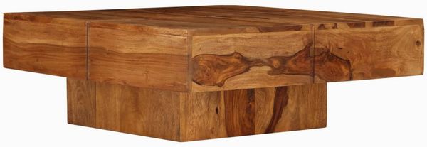 Couchtisch, Sofatisch 80x80x30 cm Massivholz Akazie