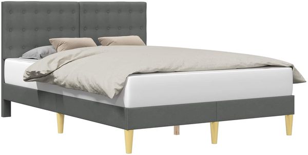 vidaXL Bettrahmen mit Kopfteil Dunkelgrau 120 x 200 cm Stoff 42027786 Bild 2