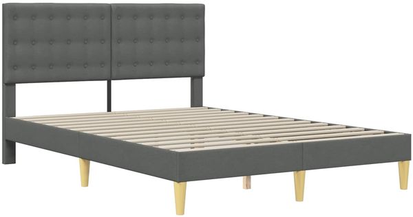 vidaXL Bettrahmen mit Kopfteil Dunkelgrau 120 x 200 cm Stoff 42027786 Bild 3