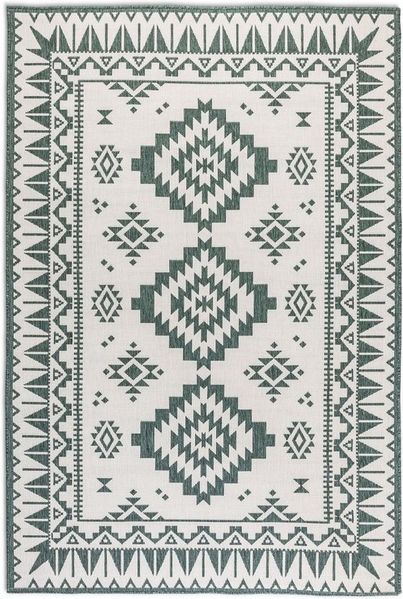 ELLE DECORATION 'Dynamic' Teppich, rechteckig, Höhe: 5 mm, Flachgewebe, In-& Outdoor, wendbar, Grün, 200 x 290 cm (Rechteckig)