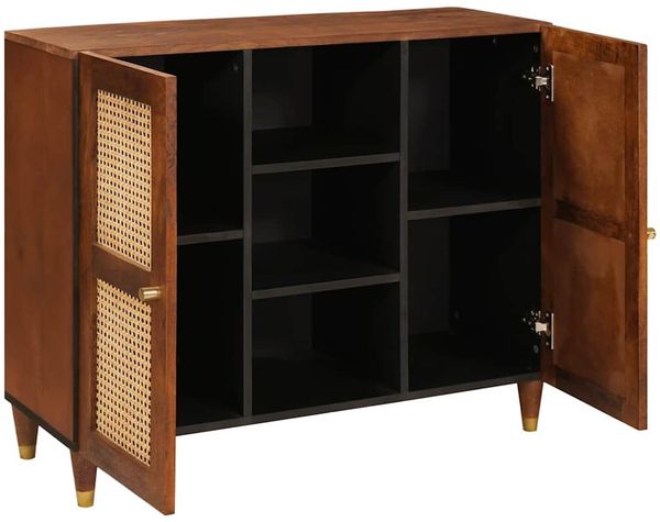 vidaXL Sideboard Braun 90 x 33,5 x 75 cm Massivholz Mango 4018908