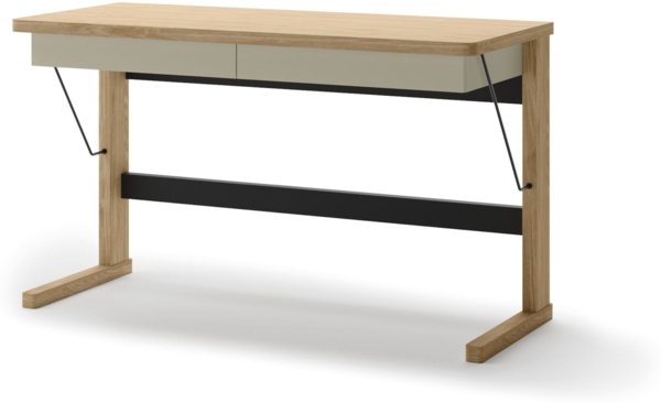 Selsey 'Ollie' Schreibtisch mit Schubladen, Eichenholzoptik /Greige, 77 x 131 x 56 cm