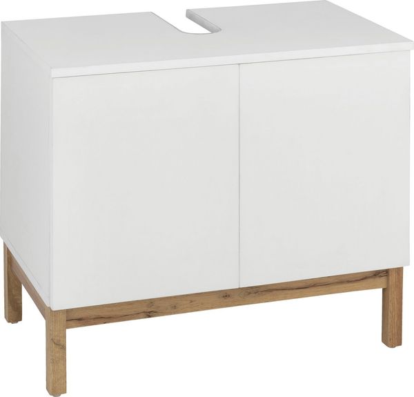 welltime Waschbeckenunterschrank Stian mit 2 Türen und Siphonausschnitt, Breite 60 cm, Höhe 55,5 cm