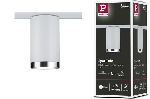 Paulmann 96963 URail Spot Tube Weiß,Chrom matt max. 1x10W GU10 ohne Leuchtmittel Bild 4