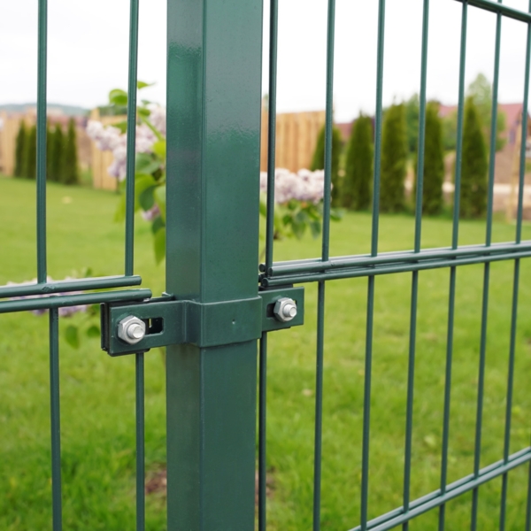 HOME DELUXE Doppelstabmattenzaun inkl. Eckpfosten MORATA Anthrazit / Grün - 240 cm x 10 m ohne Eckpfosten Bild 2