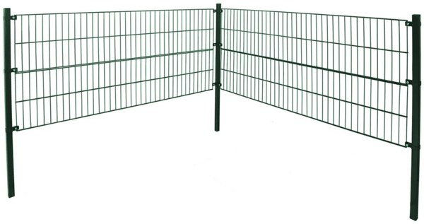 HOME DELUXE Doppelstabmattenzaun inkl. Eckpfosten MORATA Anthrazit / Grün - 240 cm x 10 m ohne Eckpfosten Bild 4