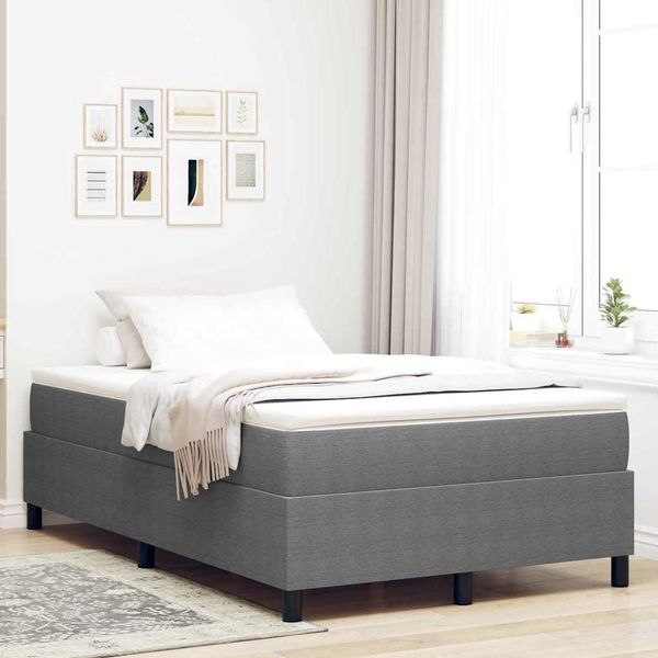 vidaXL Boxspringbett Hellgrau und Weiß 120 x 200 cm Cordstoff 3337457