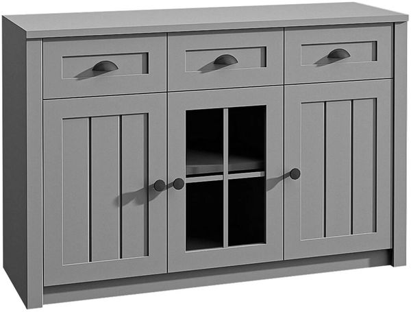 AX LIVING Kommode mit Schubladen Palmano K3S – 130 cm breit, Grau