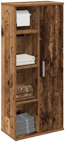 Badezimmerschrank mit Rollenhalter Altholz-Optik 39x22x90 cm