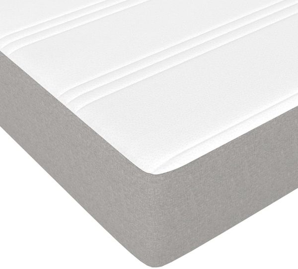 vidaXL Boxspringbett mit Matratze Hellgrau 80x200 cm Stoff 3144127 Bild 8
