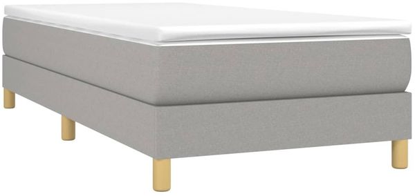 vidaXL Boxspringbett mit Matratze Hellgrau 80x200 cm Stoff 3144127 Bild 3