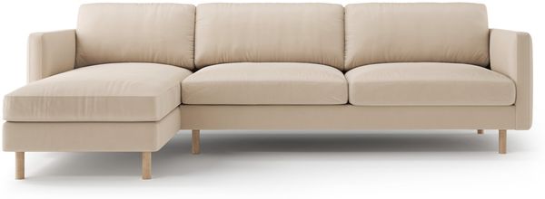 Micadoni Ecksofa Eden 4-Sitzer Links Samt Nude