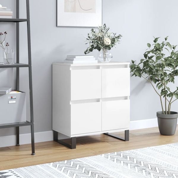 Sideboard, Kommode Hochglanz-Weiß 60x35x70 cm Holzwerkstoff