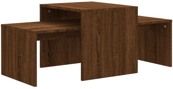 Couchtisch-Set, Sofatisch Braun Eichen-Optik 100x48x40 cm Holzwerkstoff