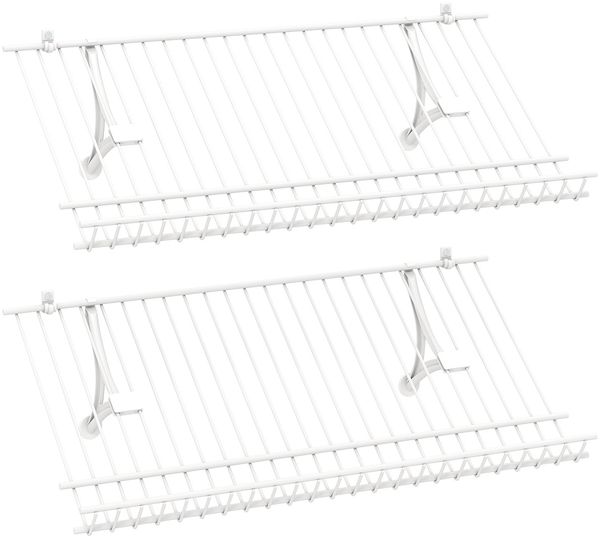 2er Set Wandmontage Schuhregale Metall-Draht Lagerorganisator Set Anpassbare Schrankregal