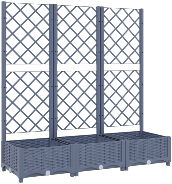 vidaXL Pflanzkübel mit Spalier Blaugrau 120x40x121,5 cm PP 318252