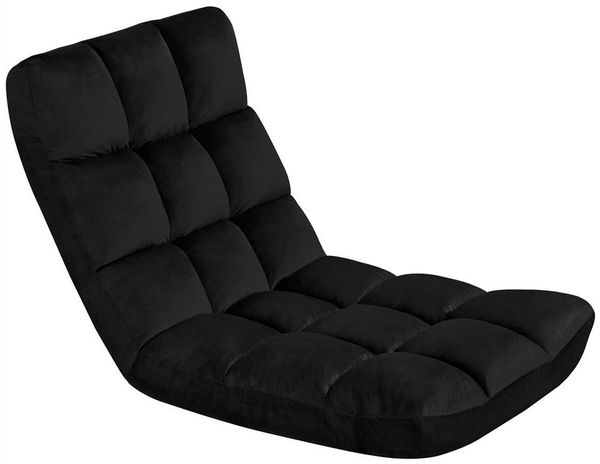 Yaheetech Bodenstuhl Faltbar, Lazy Sofa, Relaxsessel klappbar, Meditationsstuhl, Bodensessel mit Verstellbarer Lehne, Lesesessel für Zuhause oder Büro Schwarz