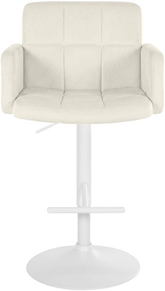 CLP 2er Set Barhocker Los Angeles Samtbezug höhenverstellbar drehbar bis 150 kg,creme weiß Bild 4