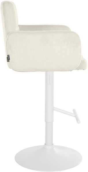CLP 2er Set Barhocker Los Angeles Samtbezug höhenverstellbar drehbar bis 150 kg,creme weiß Bild 5